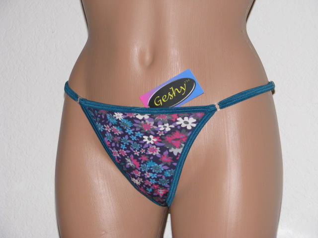 Adjustable flower thong by Geshy.