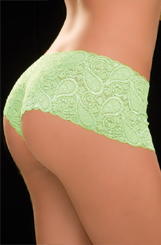 Hot Green Lace Boy Shorts