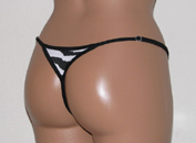 Black and White Zebra Pattern Thong